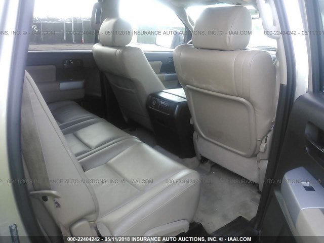 5TDBY64A08S018319 - 2008 TOYOTA SEQUOIA SR5 GOLD photo 8