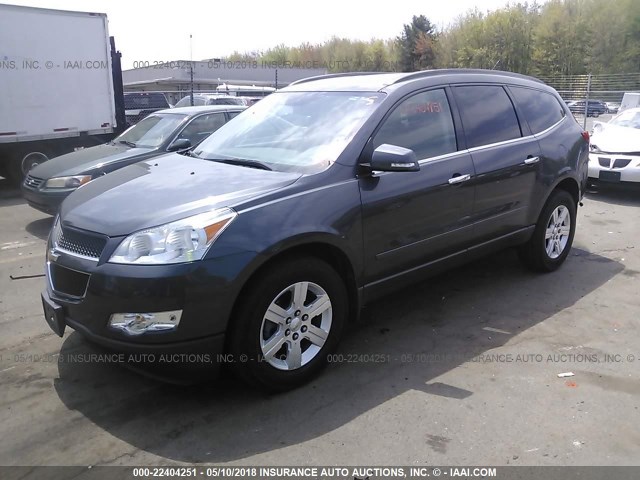 1GNKVGED6BJ321396 - 2011 CHEVROLET TRAVERSE LT BLUE photo 2