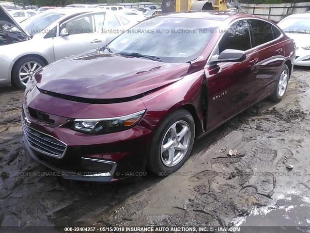 1G1ZB5ST3GF196506 - 2016 CHEVROLET MALIBU LS ბურგუნდია ფოტო 2