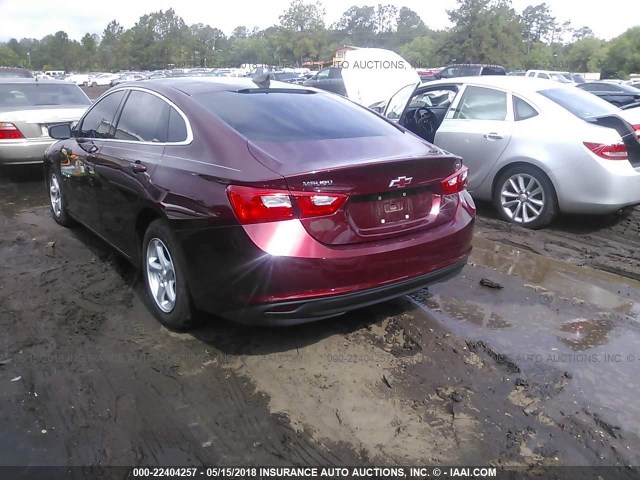 1G1ZB5ST3GF196506 - 2016 CHEVROLET MALIBU LS ბურგუნდია ფოტო 3