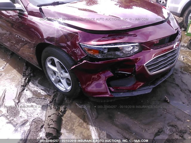 1G1ZB5ST3GF196506 - 2016 CHEVROLET MALIBU LS ბურგუნდია ფოტო 6