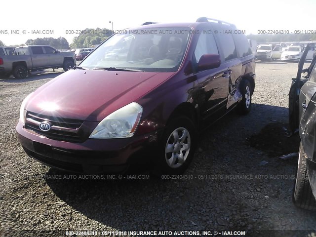 KNDMB233266022522 - 2006 KIA SEDONA EX/LX BURGUNDY photo 2