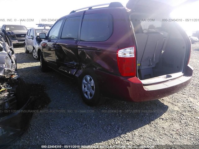 KNDMB233266022522 - 2006 KIA SEDONA EX/LX BURGUNDY photo 3