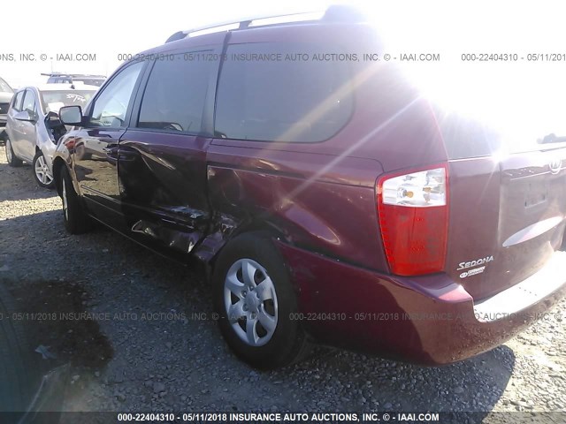 KNDMB233266022522 - 2006 KIA SEDONA EX/LX BURGUNDY photo 6