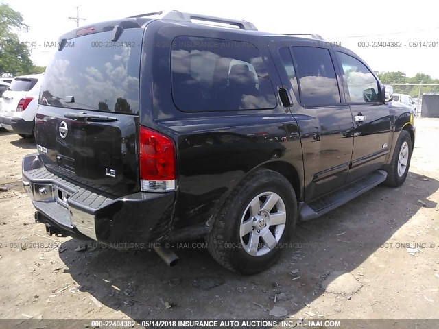 5N1AA08A96N743164 - 2006 NISSAN ARMADA SE/LE BLACK photo 4