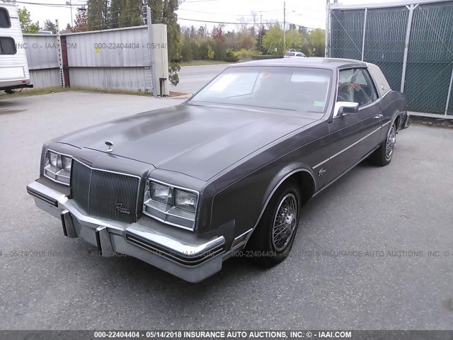 1G4AZ57YXEE449629 - 1984 BUICK RIVIERA GRAY photo 2