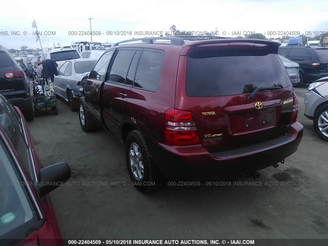 JTEHF21A820074706 - 2002 TOYOTA HIGHLANDER LIMITED RED photo 3