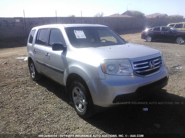 5FNYF4H24DB016921 - 2013 HONDA PILOT LX SILVER photo 1