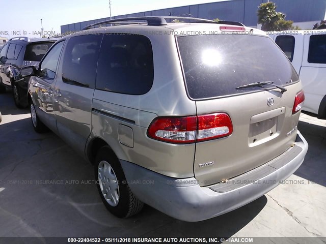 4T3ZF13C81U381546 - 2001 TOYOTA SIENNA LE/XLE BEIGE photo 3