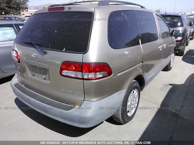 4T3ZF13C81U381546 - 2001 TOYOTA SIENNA LE/XLE BEIGE photo 4