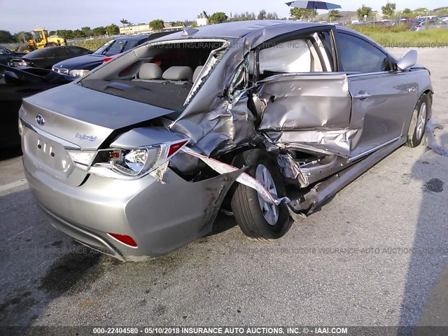 KMHEC4A40CA033838 - 2012 HYUNDAI SONATA HYBRID SILVER photo 4