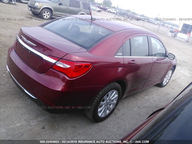 1C3CCBBG0DN528483 - 2013 CHRYSLER 200 TOURING MAROON photo 4