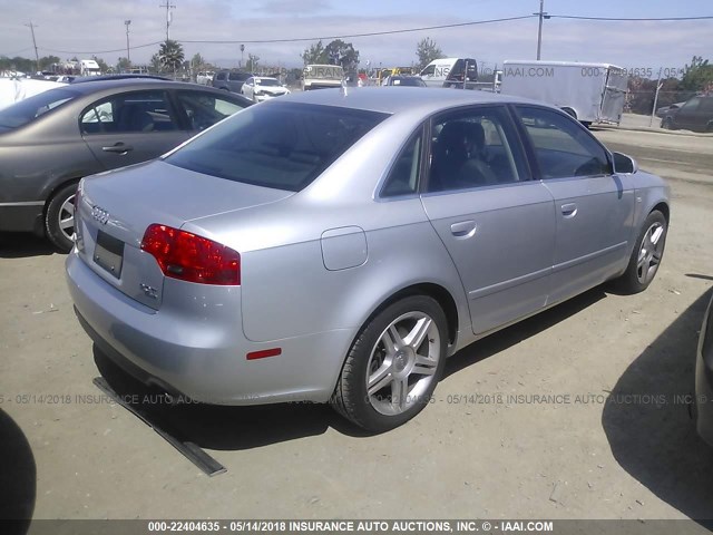 WAUDF78E67A235691 - 2007 AUDI A4 2.0T QUATTRO SILVER photo 4