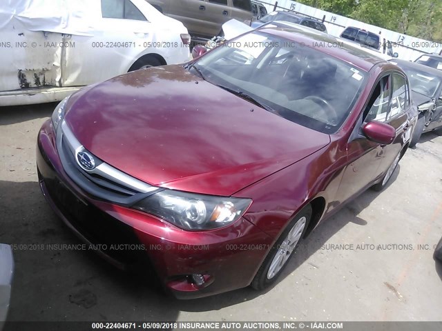 JF1GE6B6XBH517031 - 2011 SUBARU IMPREZA 2.5I PREMIUM MAROON photo 2