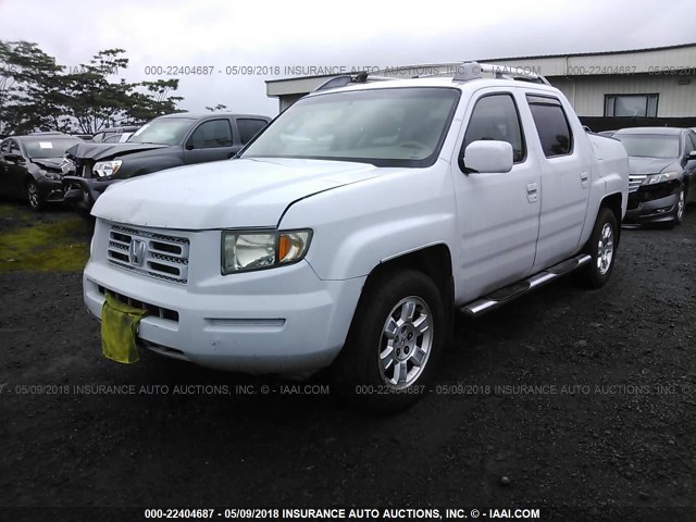 2HJYK16458H526267 - 2008 HONDA RIDGELINE RTS WHITE photo 2