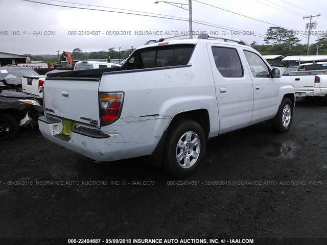 2HJYK16458H526267 - 2008 HONDA RIDGELINE RTS WHITE photo 4