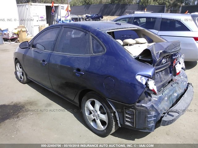 KMHDU46D57U243647 - 2007 HYUNDAI ELANTRA GLS/SE/LIMITED BLUE photo 3