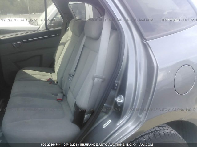 5NMSG13D29H251558 - 2009 HYUNDAI SANTA FE GLS GRAY photo 8