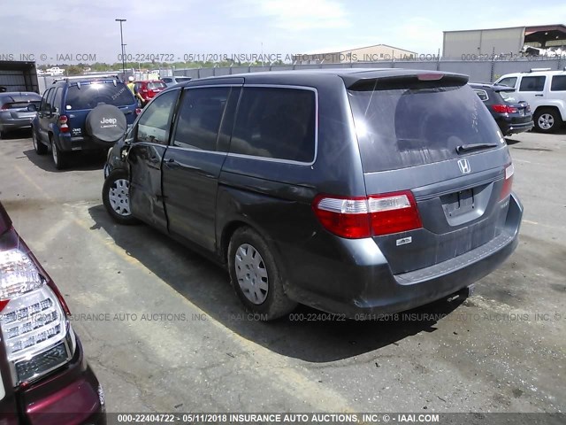 5FNRL38285B093915 - 2005 HONDA ODYSSEY LX GRAY photo 3