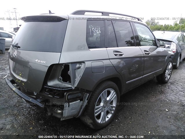 WDCGG8JB1EG249537 - 2014 MERCEDES-BENZ GLK 350 4MATIC GRAY photo 4