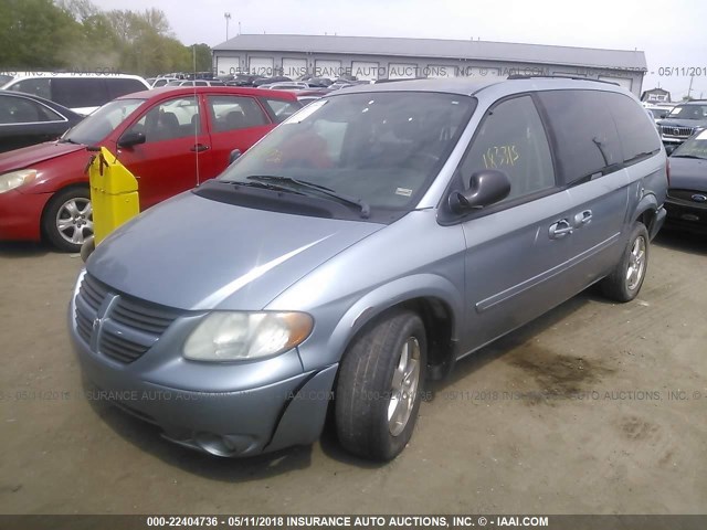 2D4GP44L15R209852 - 2005 DODGE GRAND CARAVAN SXT BLUE photo 2