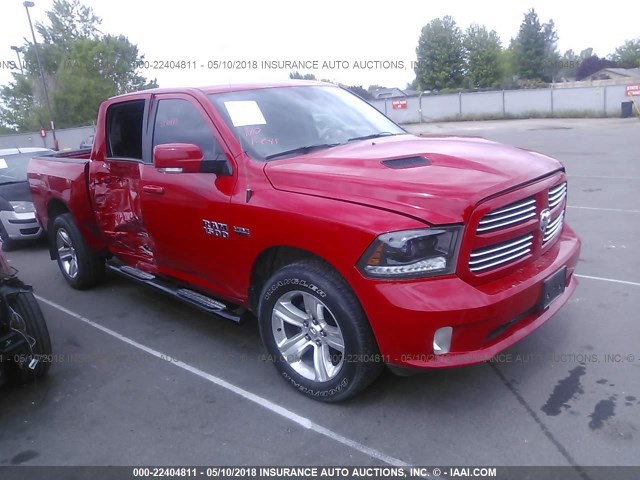 1C6RR7MTXFS663316 - 2015 RAM 1500 SPORT RED photo 1