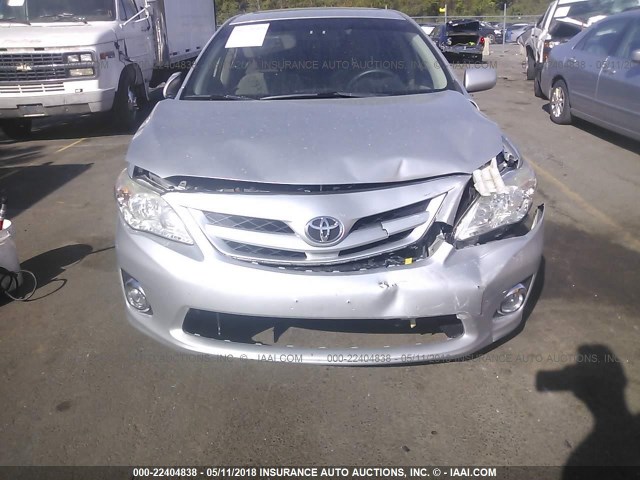 JTDBU4EE9B9136988 - 2011 TOYOTA COROLLA S/LE SILVER photo 6