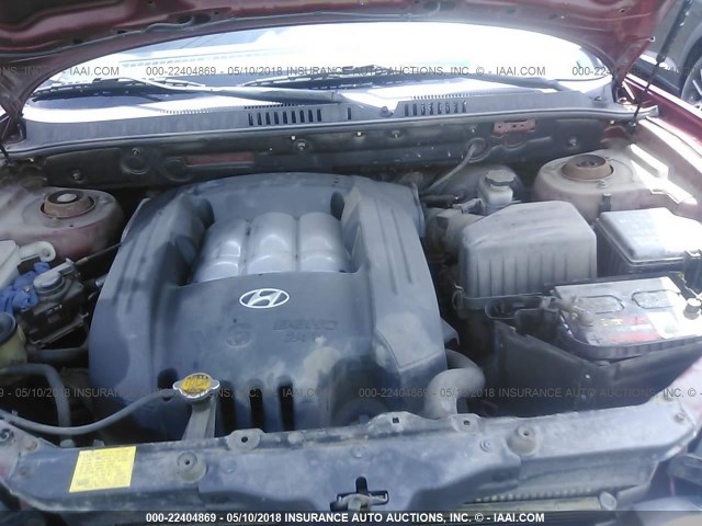 KM8SC73D44U628760 - 2004 HYUNDAI SANTA FE GLS/LX RED photo 10