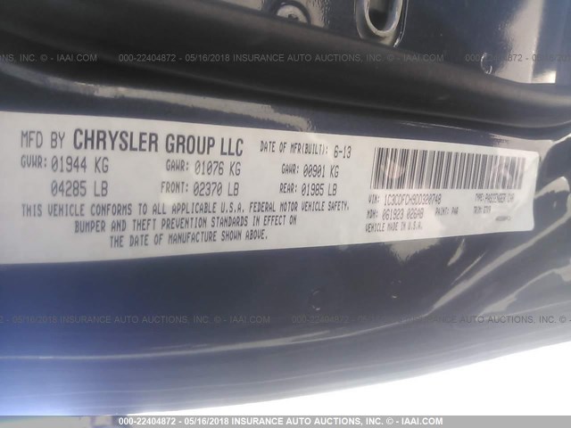 1C3CDFCH9DD320748 - 2013 DODGE DART LIMITED/R/T GRAY photo 9