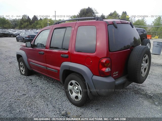 1J4GL48K74W298577 - 2004 JEEP LIBERTY SPORT RED photo 3