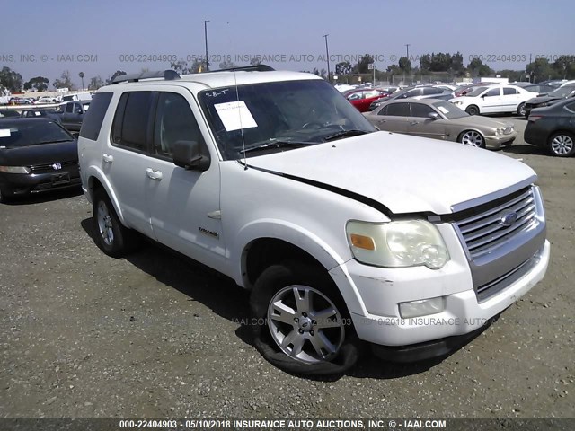 1FMEU73E98UA94843 - 2008 FORD EXPLORER XLT WHITE photo 1