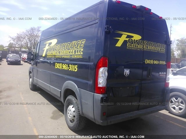 3C6TRVDG5EE115500 - 2014 RAM PROMASTER 2500 2500 HIGH BLUE photo 3