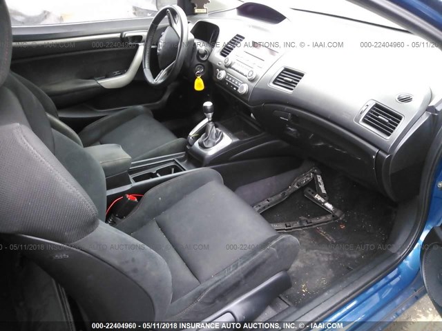 2HGFG21559H701123 - 2009 HONDA CIVIC SI BLUE photo 5