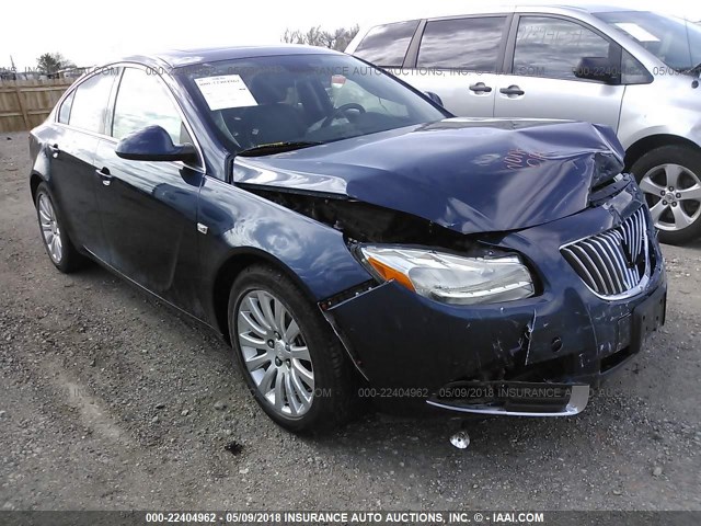 W04GS5EC2B1007094 - 2011 BUICK REGAL CXL BLUE photo 1