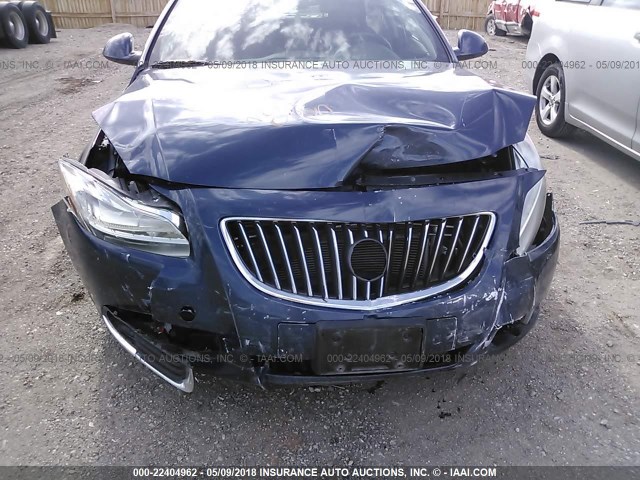 W04GS5EC2B1007094 - 2011 BUICK REGAL CXL BLUE photo 6