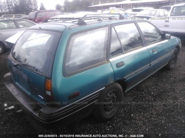 1FAPP15J0PW320501 - 1993 FORD ESCORT LX TURQUOISE photo 4