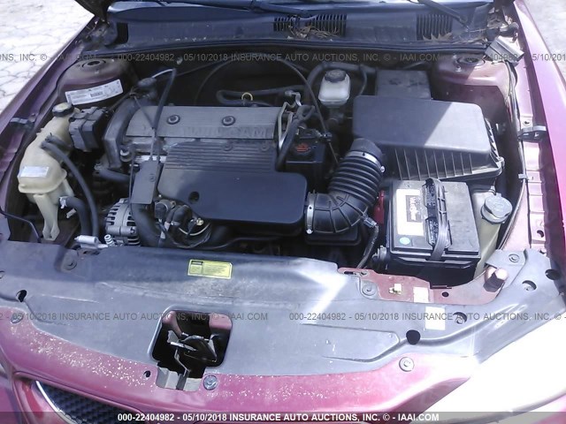 1G2NF52TX1M600290 - 2001 PONTIAC GRAND AM SE1 RED photo 10