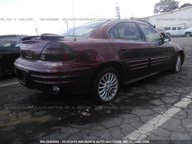 1G2NF52TX1M600290 - 2001 PONTIAC GRAND AM SE1 RED photo 4