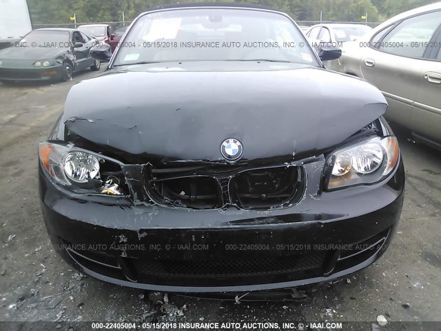 WBAUN13508VH77549 - 2008 BMW 128 I BLACK photo 6