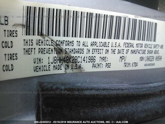 1J8HH48K28C141986 - 2008 JEEP COMMANDER SPORT ვერცხლისფერი ფოტო 9
