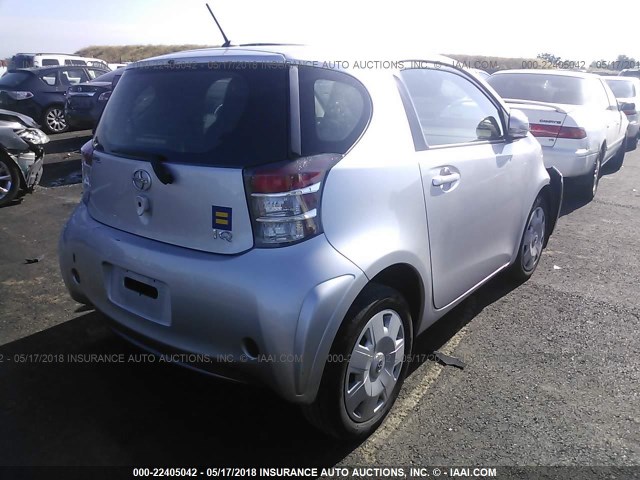 JTNJJXB01DJ024066 - 2013 TOYOTA SCION IQ SILVER photo 4