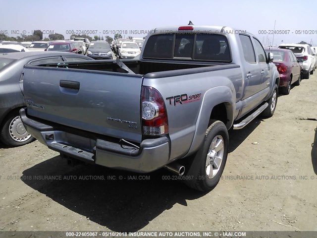 3TMKU4HN5FM046319 - 2015 TOYOTA TACOMA DBL CAB PRERUNNER LNG BED SILVER photo 4