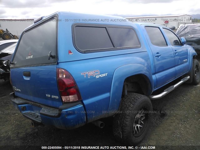 5TELU42N66Z207938 - 2006 TOYOTA TACOMA DOUBLE CAB BLUE photo 4