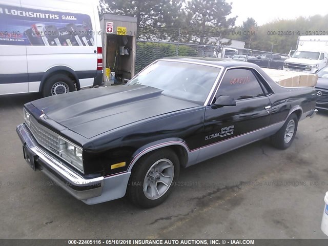 3GCCW80H0HS911417 - 1987 CHEVROLET EL CAMINO BLACK photo 2