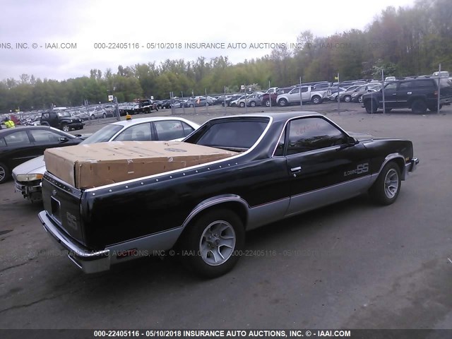 3GCCW80H0HS911417 - 1987 CHEVROLET EL CAMINO BLACK photo 4