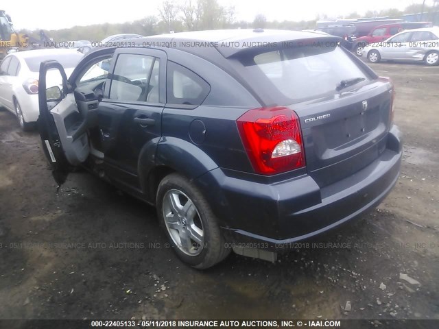 1B3HB48B37D147623 - 2007 DODGE CALIBER SXT BLUE photo 3