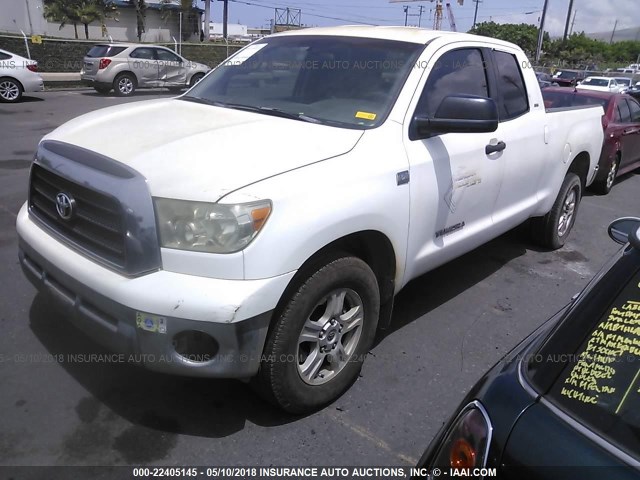 5TFRT54127X002509 - 2007 TOYOTA TUNDRA DOUBLE CAB SR5 WHITE photo 2