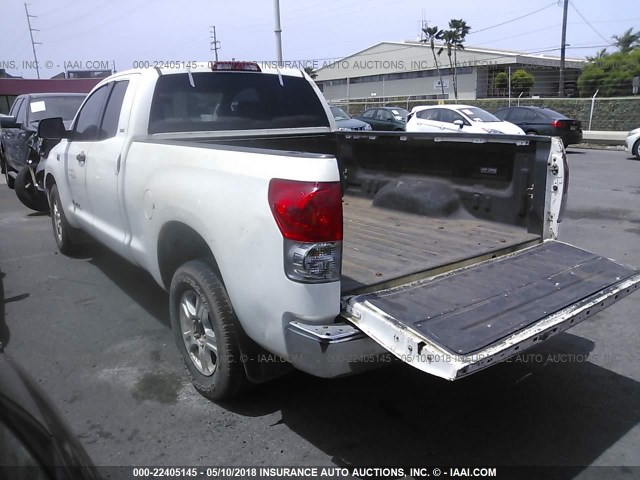 5TFRT54127X002509 - 2007 TOYOTA TUNDRA DOUBLE CAB SR5 WHITE photo 3