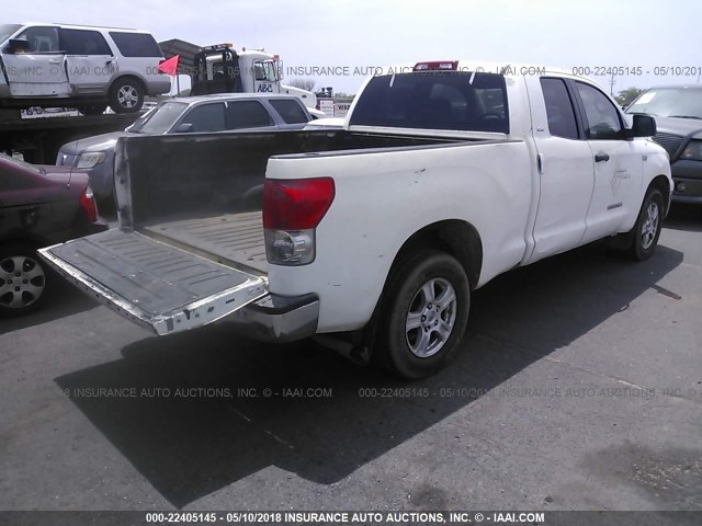 5TFRT54127X002509 - 2007 TOYOTA TUNDRA DOUBLE CAB SR5 WHITE photo 4