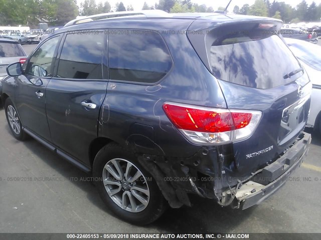 5N1AR2MM2FC661034 - 2015 NISSAN PATHFINDER S/SV/SL/PLATINUM 蓝色 照片 3